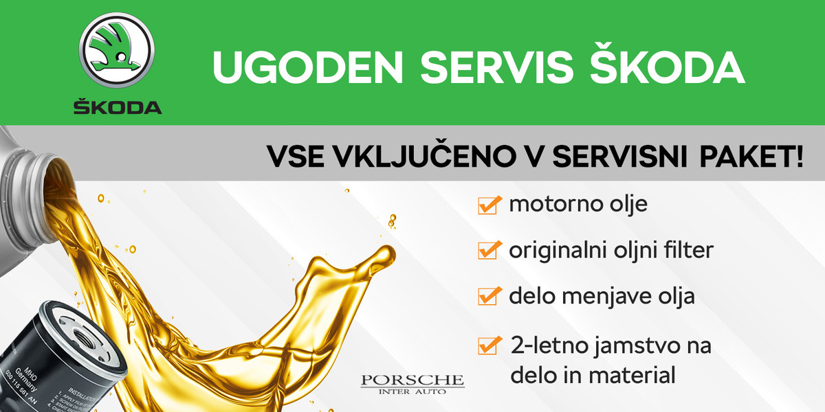 Škoda servis - akcijska ponudba, vse vključeno v paket